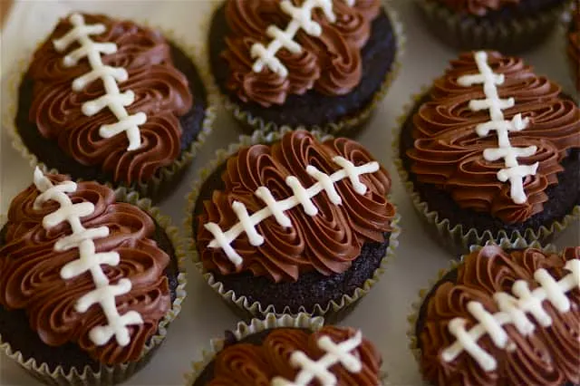 Double Chocolate Football Cupcakes
