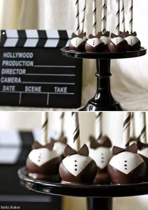 Red Carpet Tuxedo Cake Pops