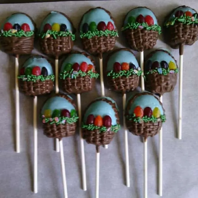 Easter Basket Chocolate Cake Pops