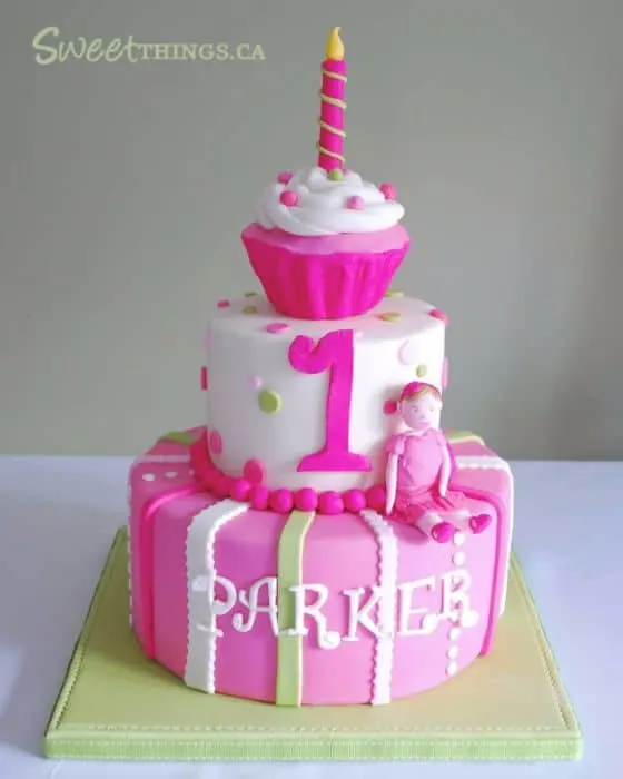 3 Tier Girls Birthday Cake