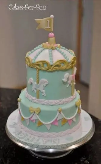 Carousel 1st Birthday Cake