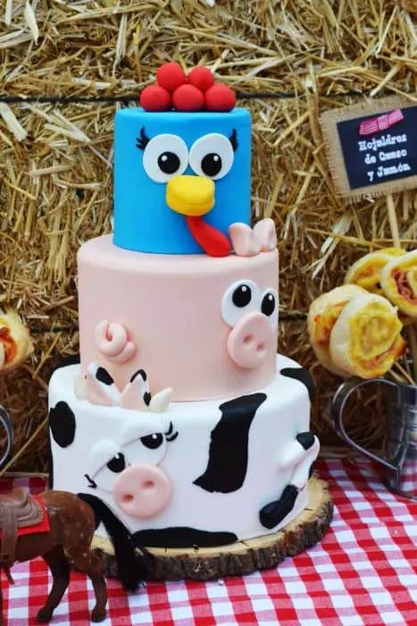 Farm Animal 1st Birthday Cake