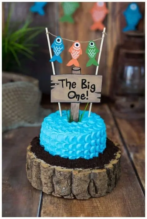 Fishing 1st Birthday Cake