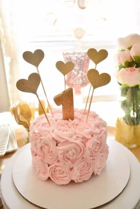 Floral First Birthday Cake