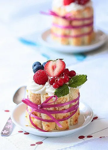 Toasted Coconut And Berries Charlottes
