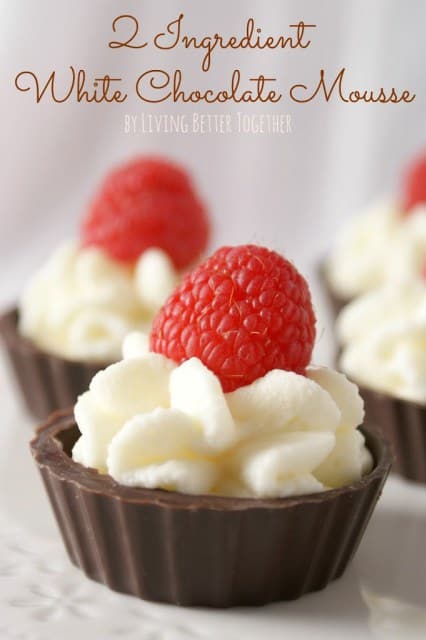 Easy White Chocolate Mousse Raspberry Cups