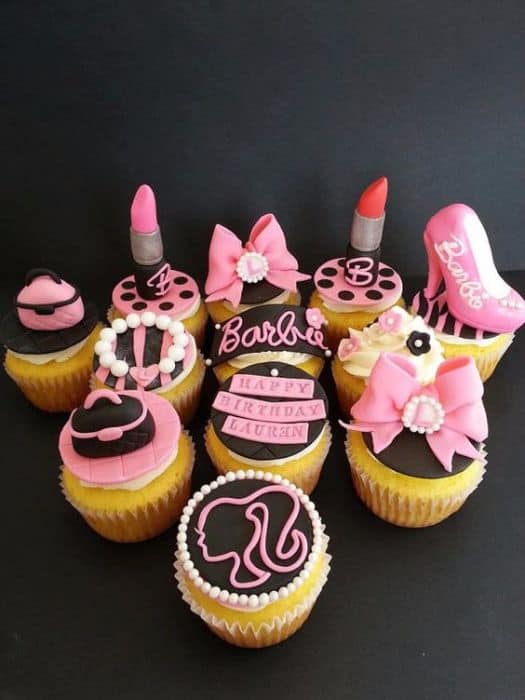 Barbie Cupcakes with Fondant Toppers