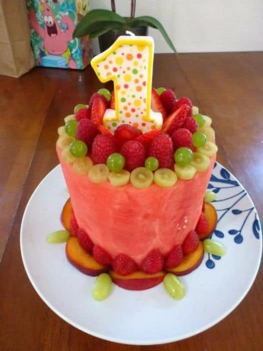 Fruit First Birthday Cake
