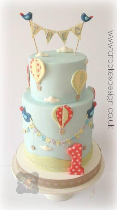 Hot Air Balloon 1st Birthday Cake